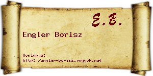 Engler Borisz névjegykártya